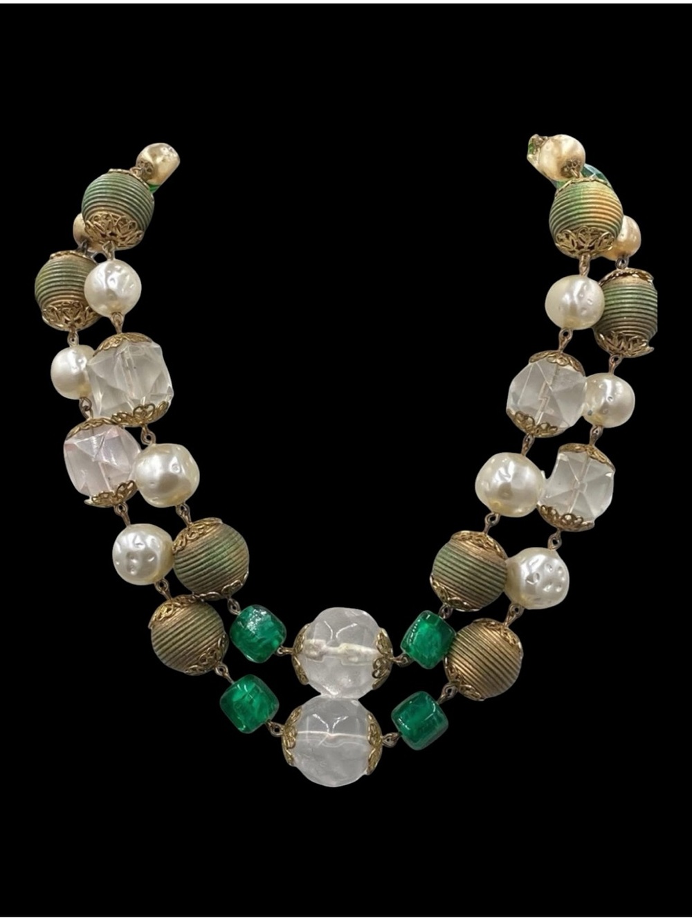 Vintage Freirich 1960’s Lucite Bead Choker Necklace